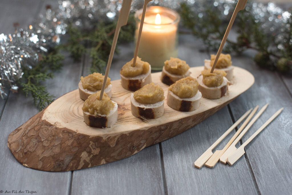 Amuse bouche boudin blanc et pommes - Au Fil du Thym