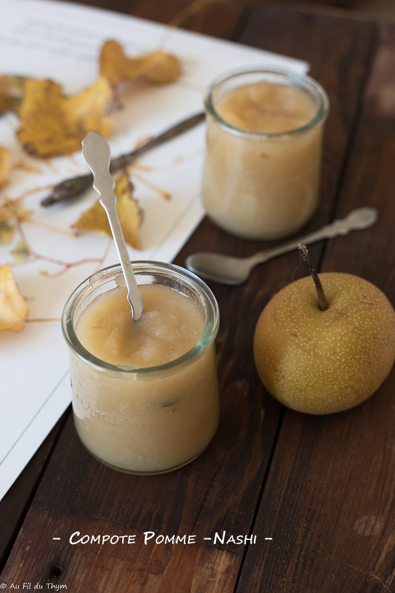 Compote pomme nashi Au Fil du Thym