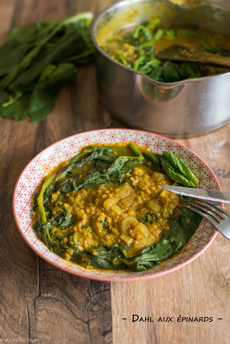 Dahl Lentilles Corail Epinard