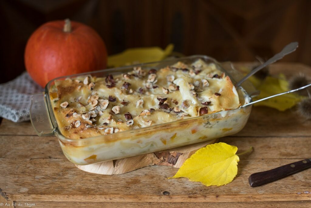 Lasagnes potimarron romanesco et emmenthal - Au Fil du Thym