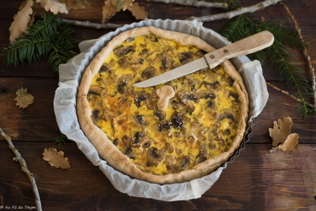 Tarte aux champignons de paris (facile ) - Au Fil du Thym