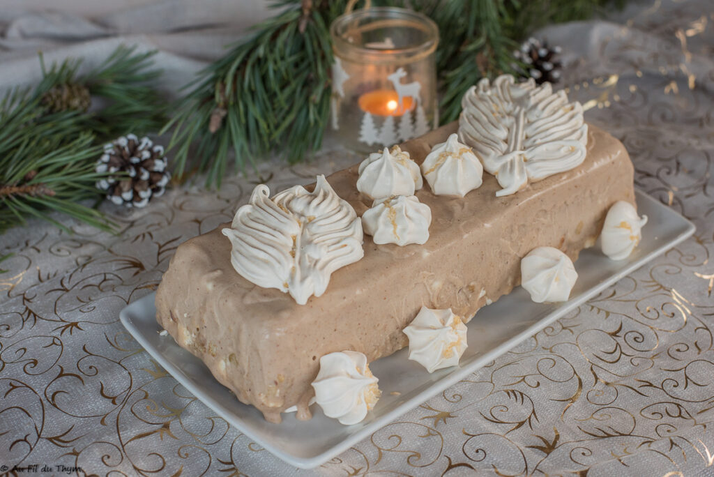 Bûche glacée marrons et meringue - Au Fil du Thym