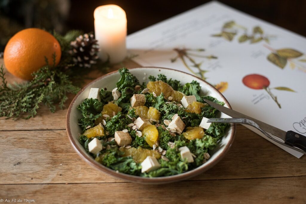 Salade kale orange - Au Fil du Thym