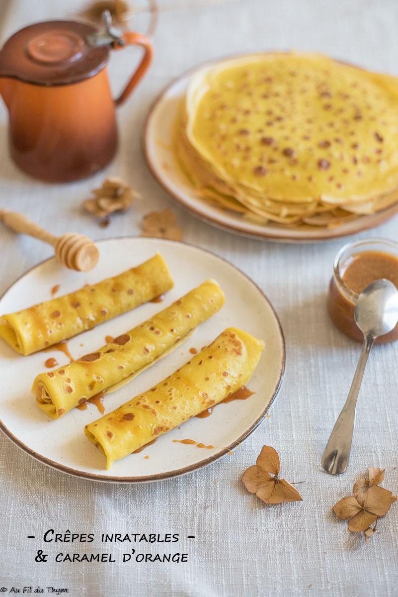 Crêpes inratables et caramel d'orange - Au Fil du Thym