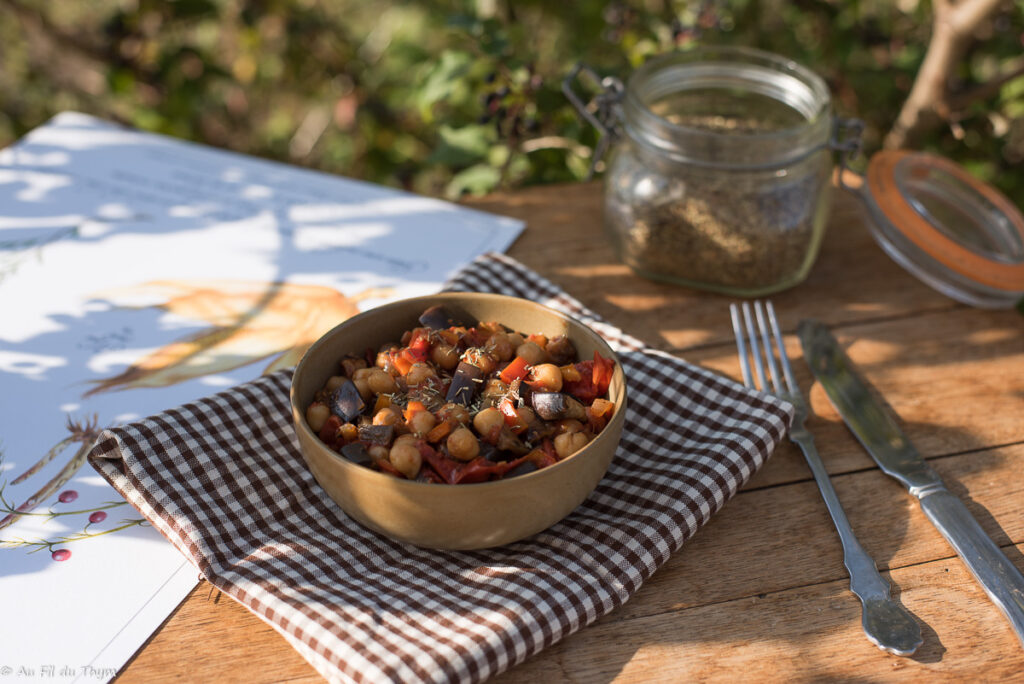 Mijoté d'aubergines pois chiche à la provençale - Au Fil du Thym