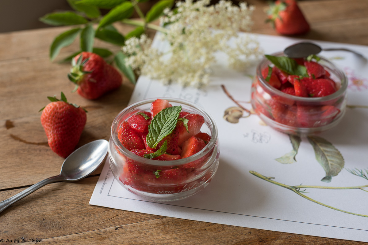 Salade fraises menthe fraîche - Au Fil du Thym