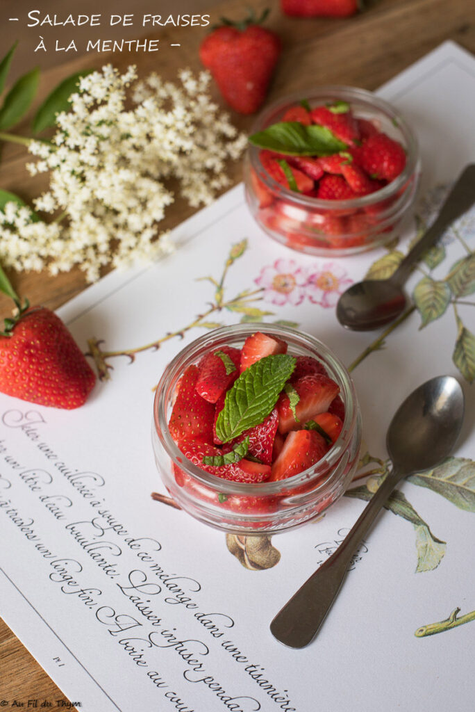 Salade fraises menthe fraîche - Au Fil du Thym
