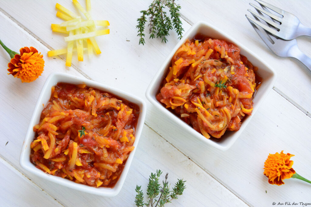 Compotée courgettes tomates - Au Fil du Thym