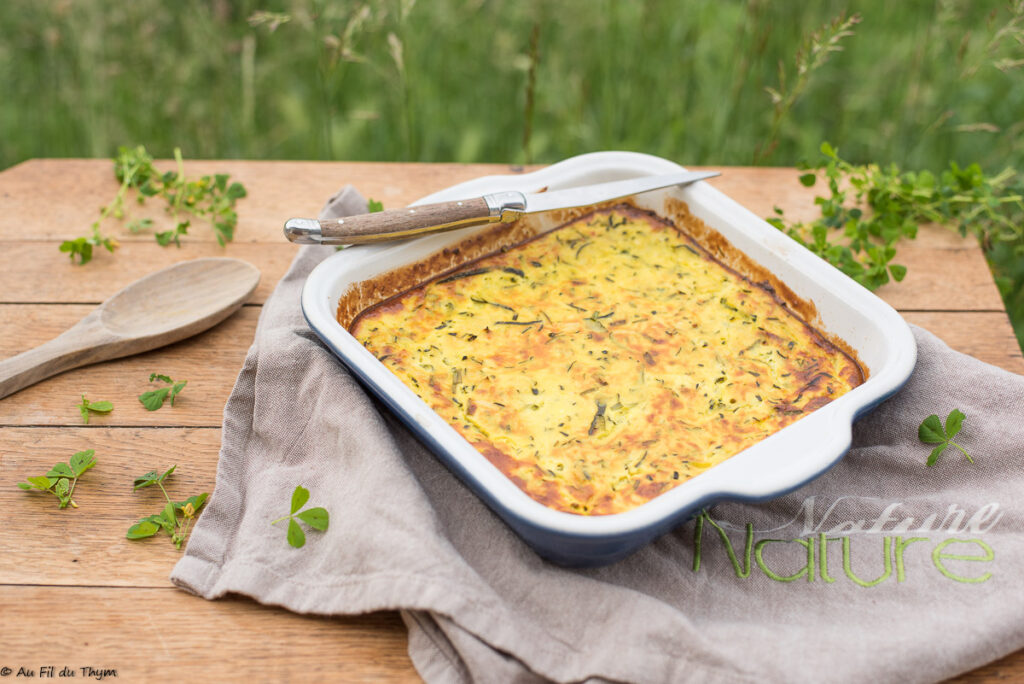 Flan courgettes faisselle de chèvre - Au Fil du Thym