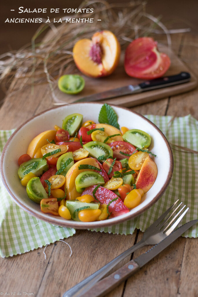 Salade tomates menthe - Au Fil du Thym