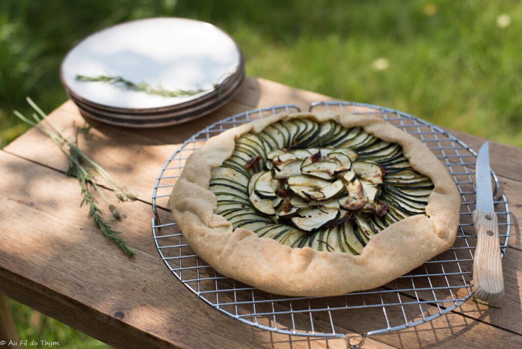 Tarte rustique courgettes marinées - Au Fil du Thym