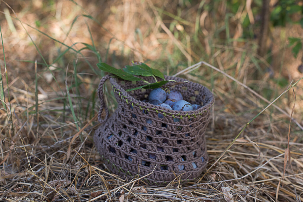 DIY - Panier cueillette en crochet - Au Fil du Thym