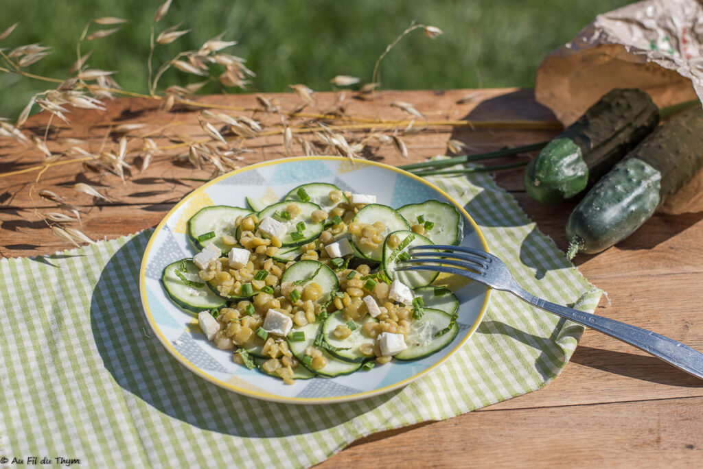 Salade pois casses concombre menthe - Au Fil du Thym