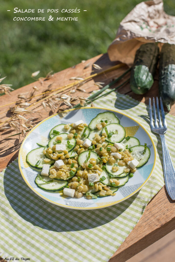 Salade pois casses concombre menthe - Au Fil du Thym