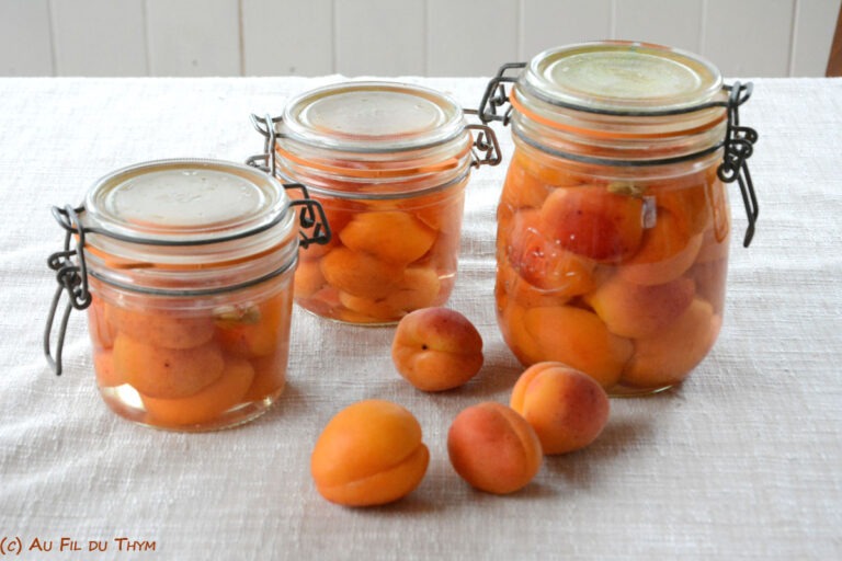 Conserves d'abricots au sirop (maison) - Au Fil du Thym