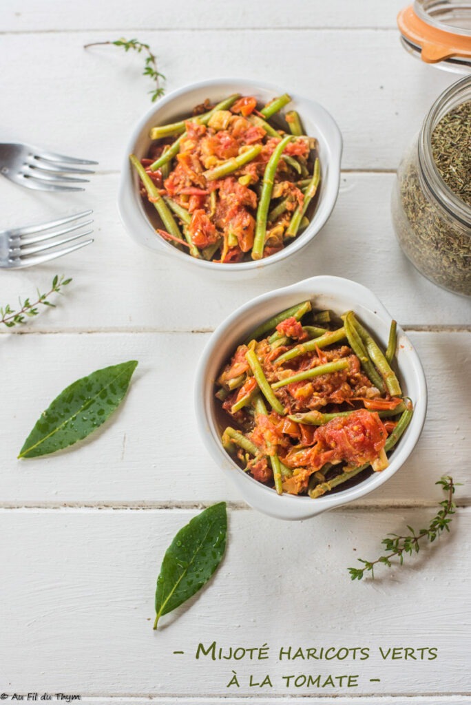 Mijoté haricots verts tomates - Au Fil du Thym