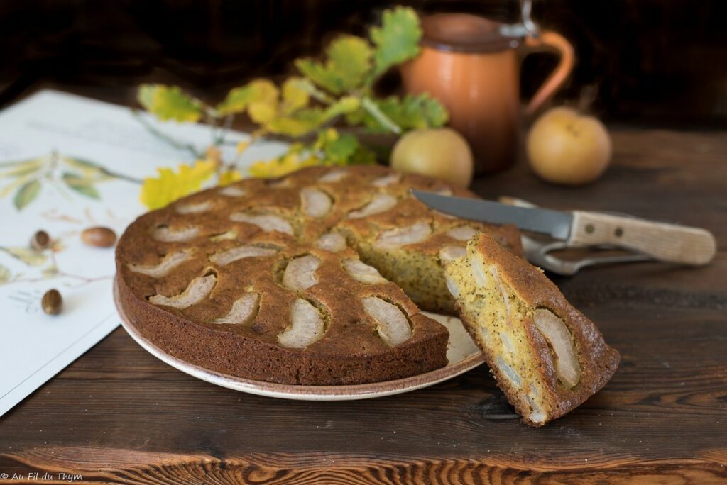 Gâteau nashi graines de pavot - Au Fil du Thym