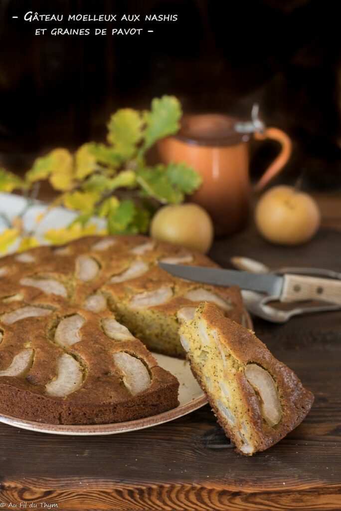 Gâteau nashi graines de pavot - Au Fil du Thym