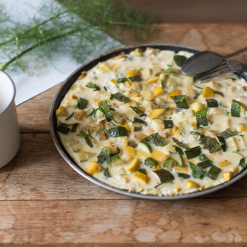 Omelette courgettes menthe