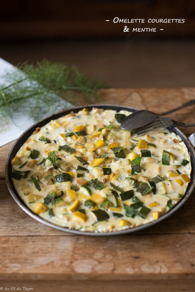 Omelette courgettes menthe 