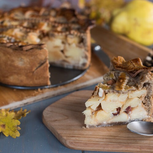 Tourte coings noisette