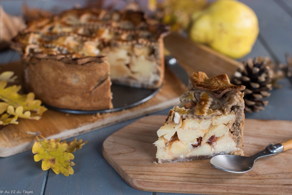 Tourte coings noisette