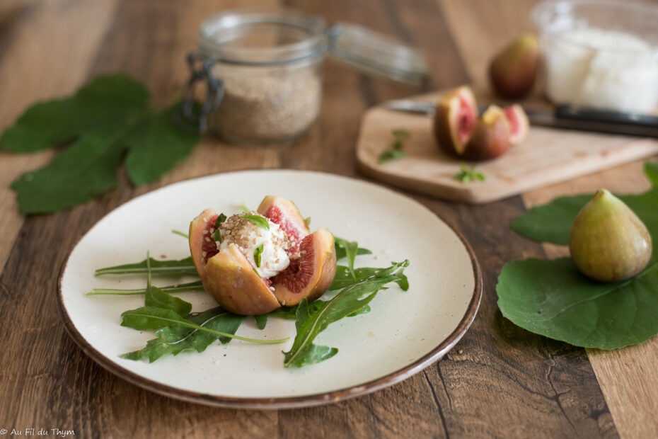 Figues farcies chèvre et sésame