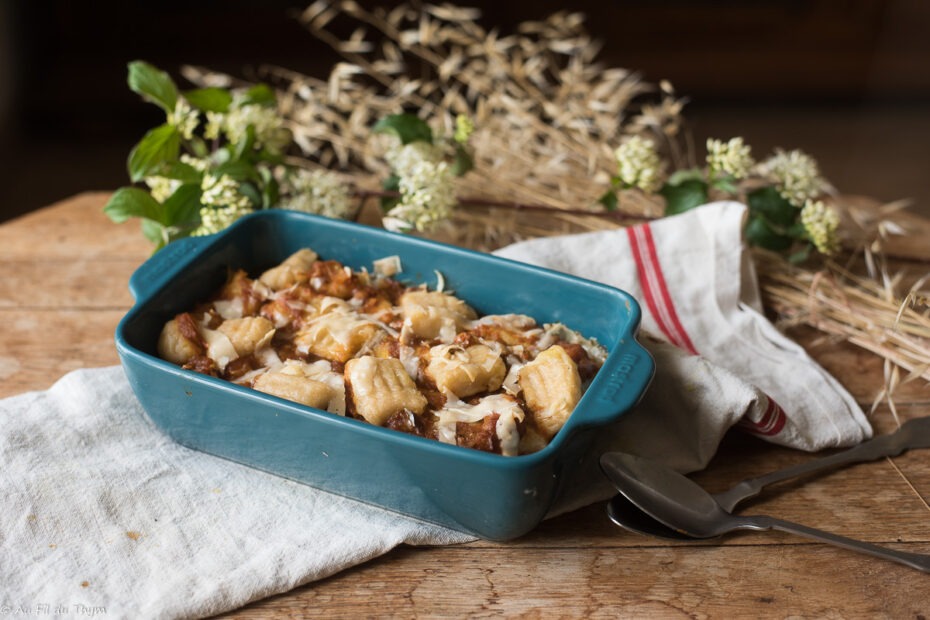 Gratin gnocchis (tomate et parmesan)