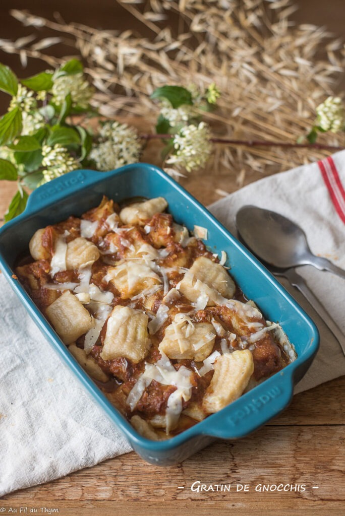 Gratin gnocchis (tomate et parmesan)