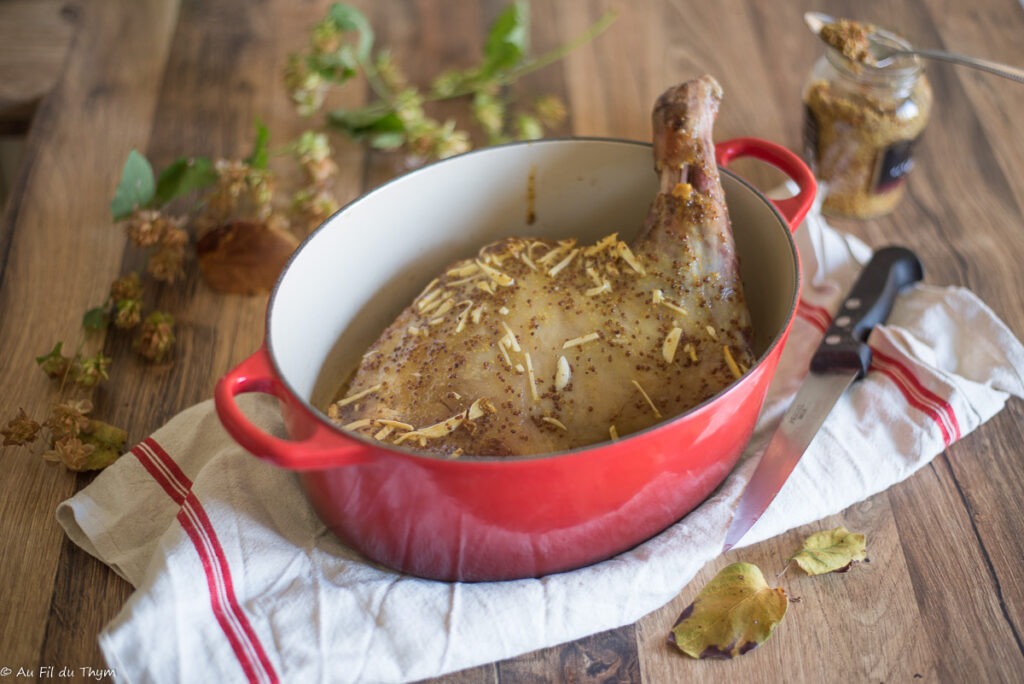 Epaule d'agneau confite, miel moutarde