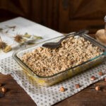 Crumble de courge, flocons d'avoine, noisette