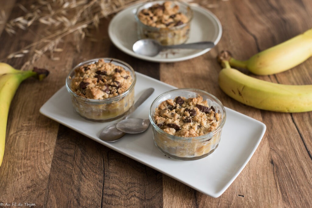 Crumble banane chocolat