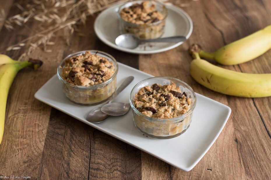 Crumble banane chocolat