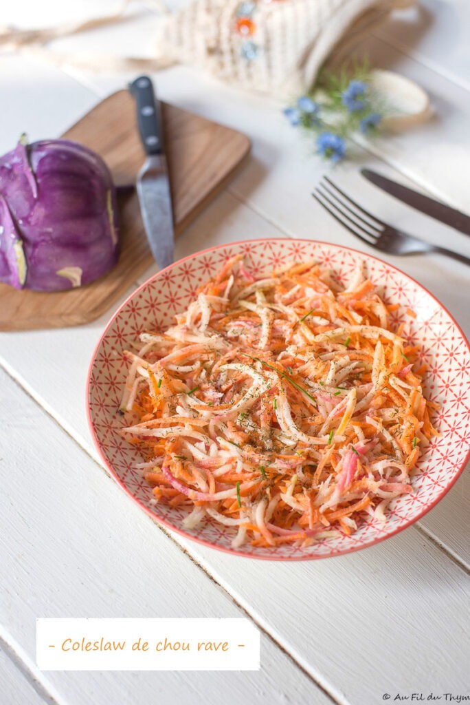 Coleslaw chou rave - Au Fil du Thym
