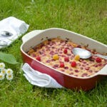 Clafoutis aux framboises, infusé au thé