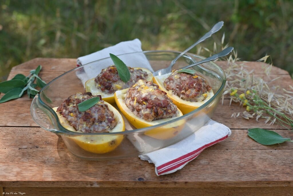 Courgettes farcies, parmesan et sauge