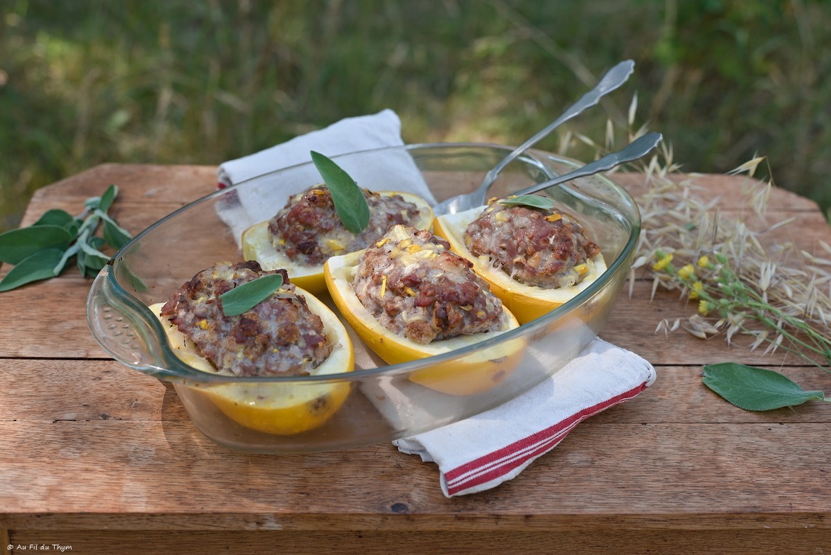 Courgettes farcies parmesan et sauge
