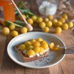 Tartines mirabelles, chèvre, miel