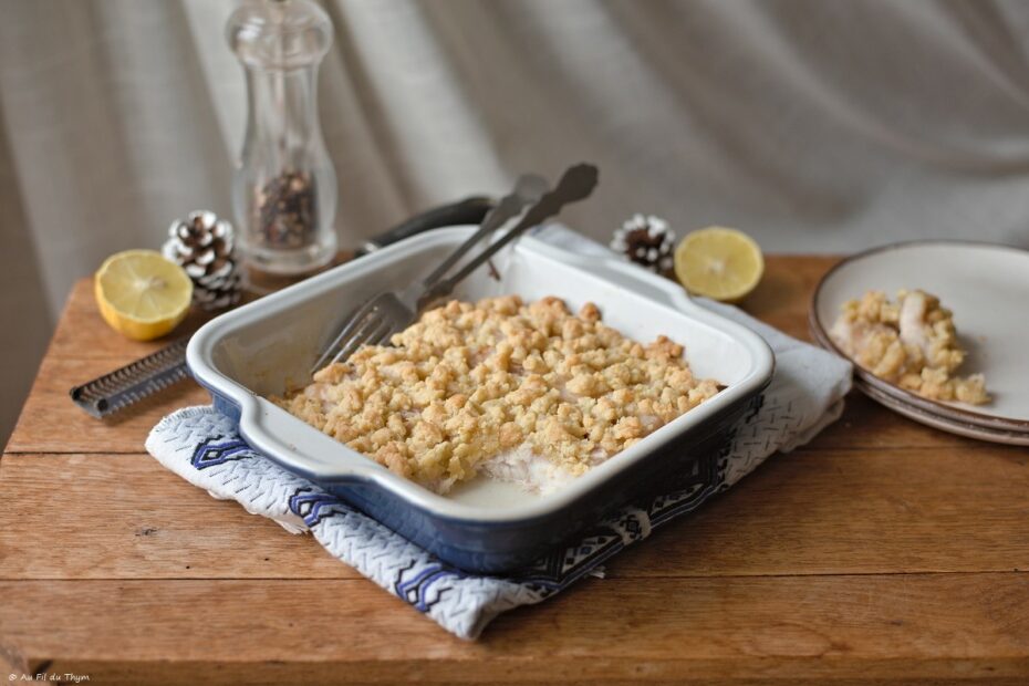 Poisson en crumble, citron et parmesan