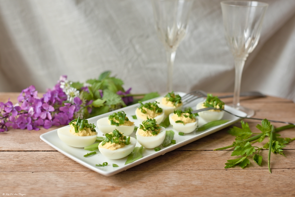 Oeufs mimosa aux herbes