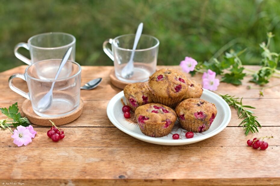 Muffins groseilles et romarin